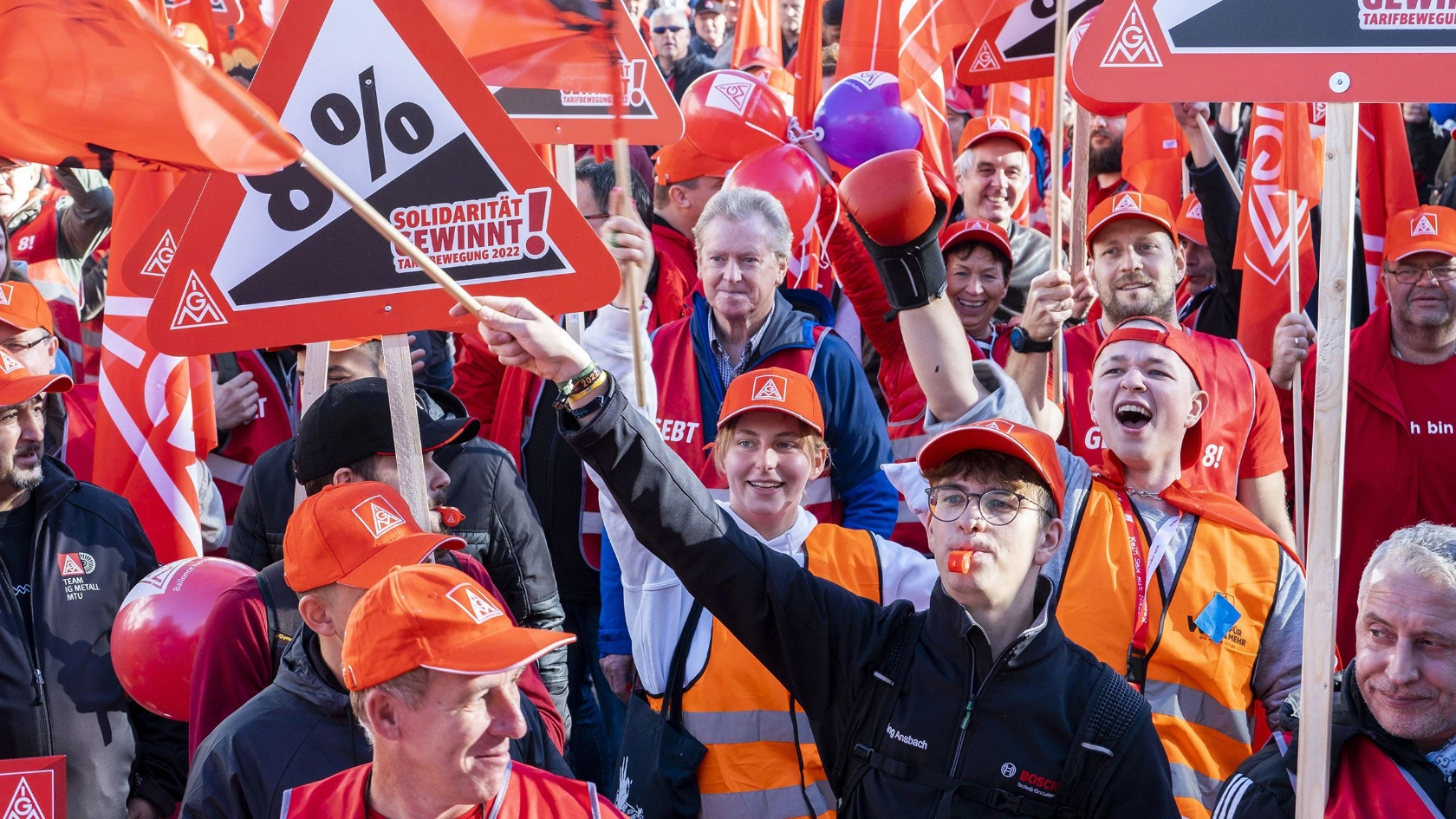 Warnstreik in Augsburg / Bayern