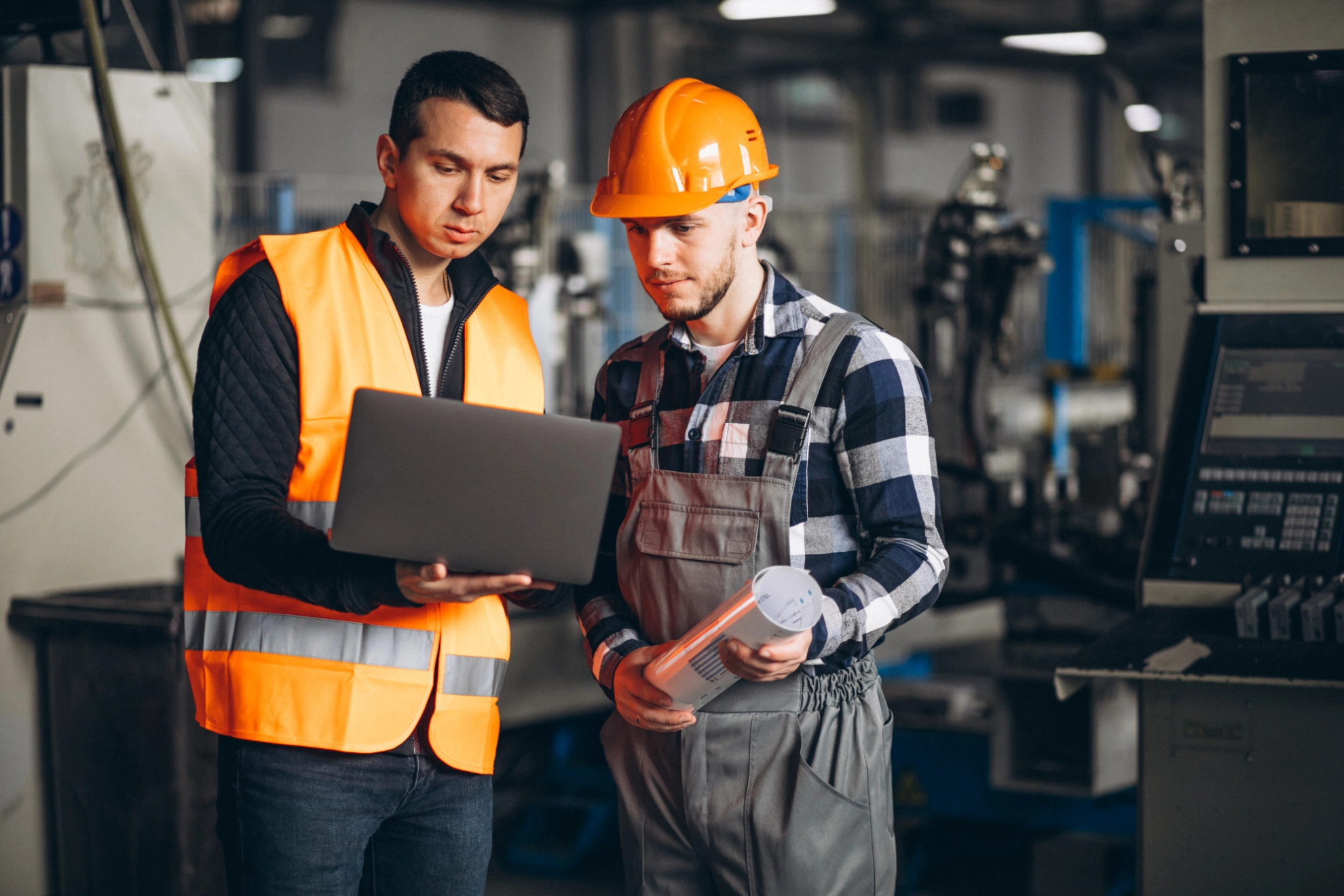 Industrie, Arbeiter, Laptop