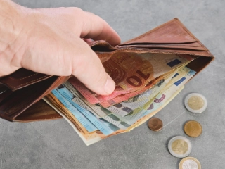 Geld, Münzen, Portmonaie