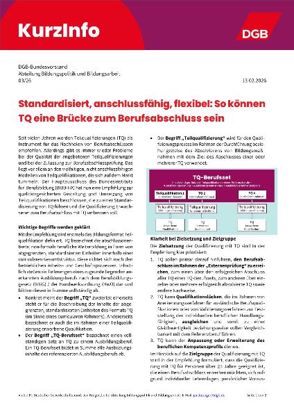 DGB - KurzInfo Teilqualifizierungen